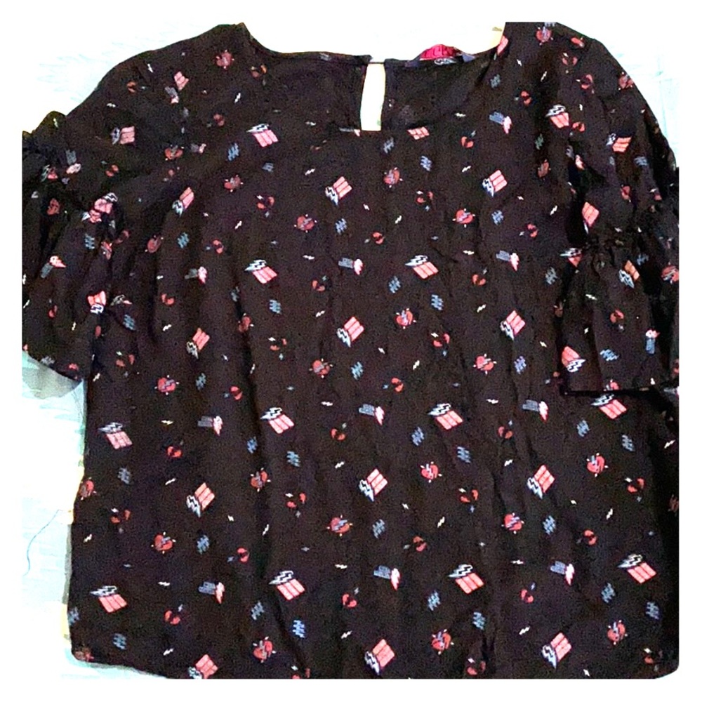 Black soft top with comic designs